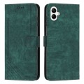 For Samsung Galaxy M14 5G / F14 5G Skin Feel Stripe Pattern Leather Phone Case with Lanyard(Green)