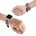 Beads Elephant Pendant Watch Band For Apple Watch 7 45mm(Purple)