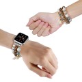 Beads Elephant Pendant Watch Band For Apple Watch 3 42mm(White)