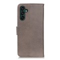 For Samsung Galaxy A55 5G KHAZNEH Cowhide Texture Horizontal Flip Leather Phone Case(Khaki)