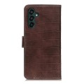 For Samsung Galaxy A25 5G Global Magnetic Crocodile Texture Leather Phone Case(Brown)
