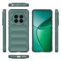 For Realme 12+ 5G Global Magic Shield TPU + Flannel Phone Case(Dark Green)