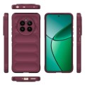 For Realme 12+ 5G Global Magic Shield TPU + Flannel Phone Case(Wine Red)