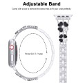 For Apple Watch 8 41mm Petal Metal Diamond Watch Band(Sliver+Black)