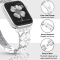 For Apple Watch 8 41mm Petal Metal Diamond Watch Band(Sliver+White)