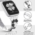For Apple Watch 7 41mm Petal Metal Diamond Watch Band(Sliver+Black)