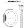 For Apple Watch 7 41mm Petal Metal Diamond Watch Band(Sliver+White)