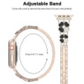 For Apple Watch SE 2022 40mm Petal Metal Diamond Watch Band(Rose Gold+Black)