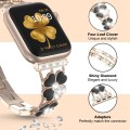 For Apple Watch SE 2022 40mm Petal Metal Diamond Watch Band(Rose Gold+Black)