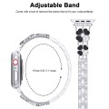 For Apple Watch SE 2022 40mm Petal Metal Diamond Watch Band(Sliver+Black)