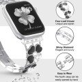 For Apple Watch SE 2022 40mm Petal Metal Diamond Watch Band(Sliver+Black)