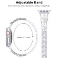 For Apple Watch SE 2022 40mm Petal Metal Diamond Watch Band(Sliver+White)