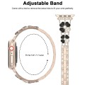 For Apple Watch SE 2022 44mm Petal Metal Diamond Watch Band(Rose Gold+Black)