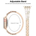 For Apple Watch SE 44mm Petal Metal Diamond Watch Band(Rose Gold+White)