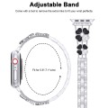 For Apple Watch SE 44mm Petal Metal Diamond Watch Band(Sliver+Black)