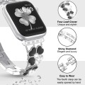 For Apple Watch SE 44mm Petal Metal Diamond Watch Band(Sliver+Black)