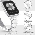 For Apple Watch 6 40mm Petal Metal Diamond Watch Band(Sliver+White)