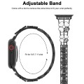 For Apple Watch 5 40mm Petal Metal Diamond Watch Band(Black+White)