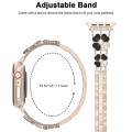 For Apple Watch 5 44mm Petal Metal Diamond Watch Band(Rose Gold+Black)