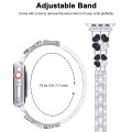 For Apple Watch 5 44mm Petal Metal Diamond Watch Band(Sliver+Black)