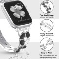 For Apple Watch 5 44mm Petal Metal Diamond Watch Band(Sliver+Black)