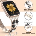 For Apple Watch 4 40mm Petal Metal Diamond Watch Band(Rose Gold+Black)