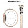 For Apple Watch 3 38mm Petal Metal Diamond Watch Band(Rose Gold+Black)