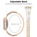 For Apple Watch 38mm Petal Metal Diamond Watch Band(Rose Gold+White)