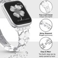 For Apple Watch 42mm Petal Metal Diamond Watch Band(Sliver+White)