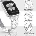 For Apple Watch SE 2023 44mm Petal Metal Diamond Watch Band(Sliver+White)