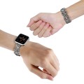 4-Petal Diamond Metal Watch Band For Apple Watch Ultra 49mm(Black)