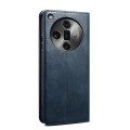 For OPPO Find X7 Oil Wax Crazy Horse Texture Leather Phone Case(Blue)