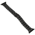 3-Beads Stripe Metal Watch Band For Apple Watch 8 45mm(Black)