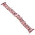 3-Beads Stripe Metal Watch Band For Apple Watch 8 45mm(Rose Pink)