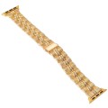 3-Beads Stripe Metal Watch Band For Apple Watch SE 2022 44mm(Gold)