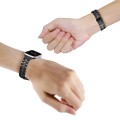 3-Beads Stripe Metal Watch Band For Apple Watch SE 2023 44mm(Black)