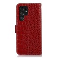 For Samsung Galaxy S24 Ultra Crocodile Top Layer Cowhide Leather Phone Case(Red)