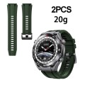 2pcs Regular Style For Huawei Watch Ultimate Silicone Replacement Watch Band(Green)