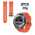 2pcs Regular Style For Huawei Watch Ultimate Silicone Replacement Watch Band(Orange)