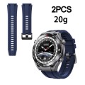 2pcs Regular Style For Huawei Watch Ultimate Silicone Replacement Watch Band(Midnight Blue)