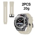 2pcs Regular Style For Huawei Watch Ultimate Silicone Replacement Watch Band(Starlight Color)