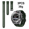 3pcs Longer Style For Huawei Watch Ultimate Silicone Replacement Watch Band(Green)