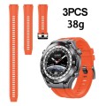 3pcs Longer Style For Huawei Watch Ultimate Silicone Replacement Watch Band(Orange)