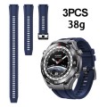 3pcs Longer Style For Huawei Watch Ultimate Silicone Replacement Watch Band(Midnight Blue)