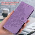 For Huawei Enjoy 70 7-petal Flowers Embossing Leather Phone Case(Light Purple)