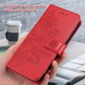 For Huawei Enjoy 70 7-petal Flowers Embossing Leather Phone Case(Red)