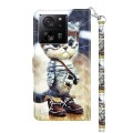 For Xiaomi 13T Pro 3D Painted Pattern Leather Phone Case(Naughty Cat)