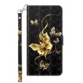For Xiaomi 13T Pro 3D Painted Pattern Leather Phone Case(Golden Butterfly)