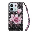 For Xiaomi Redmi Note 13 Pro 5G 3D Painted Pattern Leather Phone Case(Pink Flower)