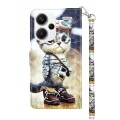 For Xiaomi Redmi Note 13 Pro+ 3D Painted Pattern Leather Phone Case(Naughty Cat)